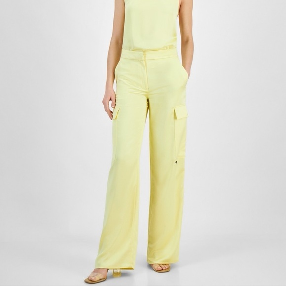 Hugo Women's Wide Leg Cargo Pants - Yellow Yellow Cargo Pants - Picture 2 of 8